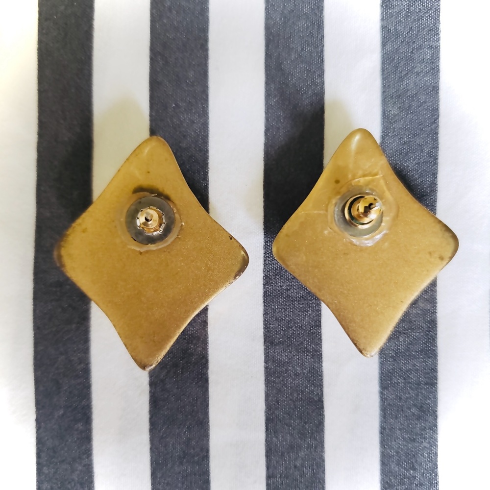 Vintage Diamond Abstract Earrings - Picture 3 of 4